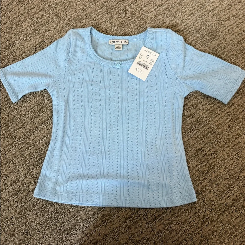 Crewcuts Girls' short-sleeve pointelle T-shirt - Picture 1 of 3
